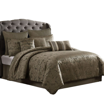 Beny 10pc King Size Comforter Set, Traditional Gold Woven Jacquard