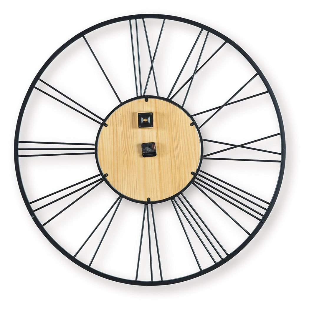 Brockett Wall Clock, Black & Natural