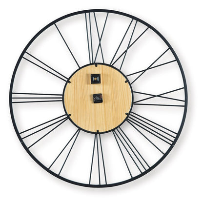 Brockett Wall Clock, Black & Natural