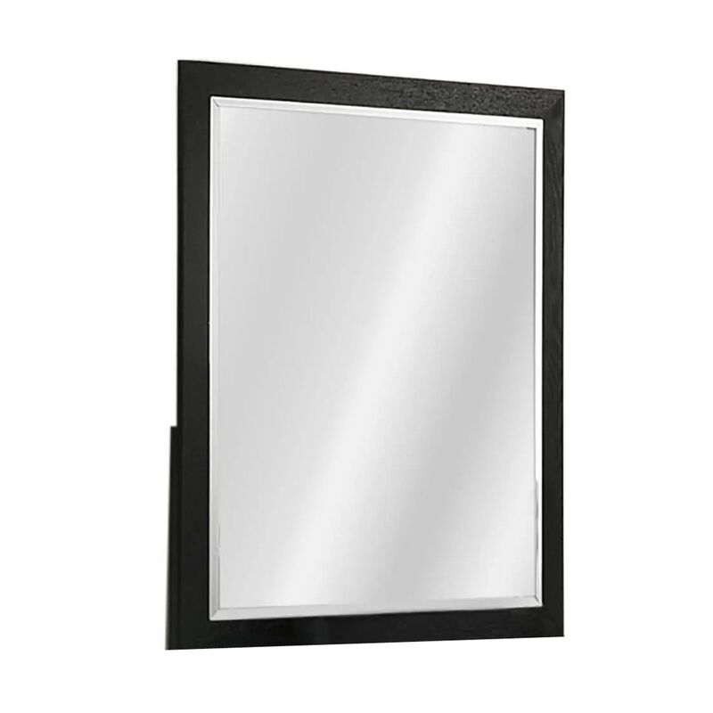 Portrait Dresser Mirror, Black, Rubberwood, 36x40 Wide Frame Profile