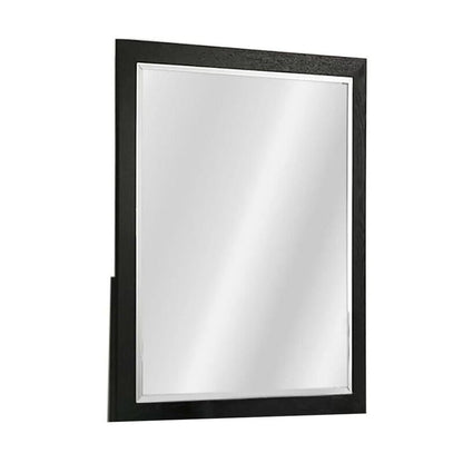 Portrait Dresser Mirror, Black, Rubberwood, 36x40 Wide Frame Profile