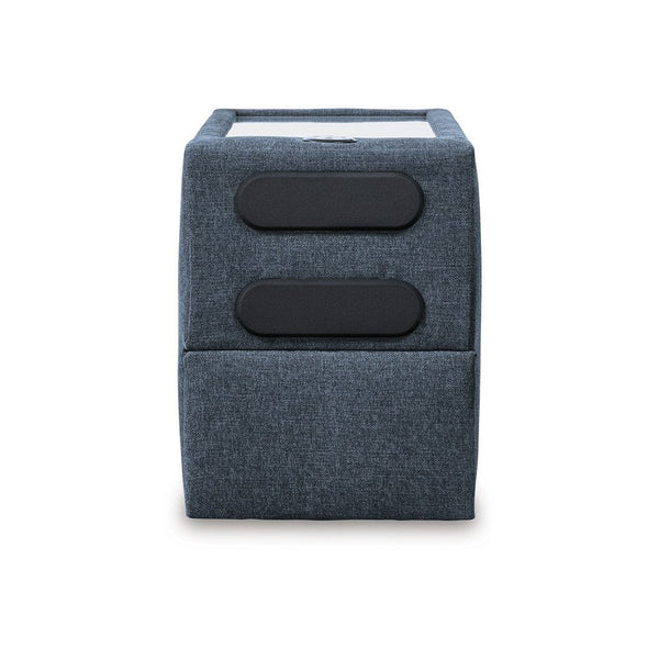 Meso Modular Console Side Table, Audio System Ink Blue Nuvella 37 Inch