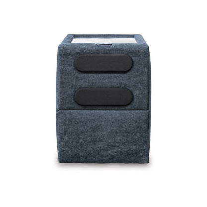 Meso Modular Console Side Table, Audio System Ink Blue Nuvella 37 Inch