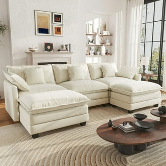 Gero Sectional Sofa Set with Reversible Storage Chaise, Light Gray
