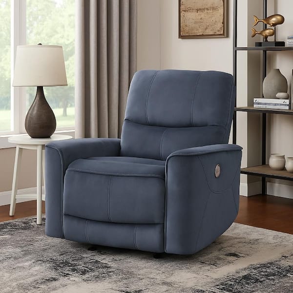 Erten Power Rocker Recliner Chair, Light Brown Velvet, Solid Wood