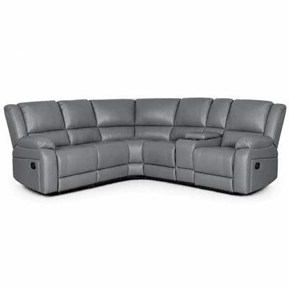 Gary Convertible Sofa with Fold-Down Table, Metal, Black Faux Leather