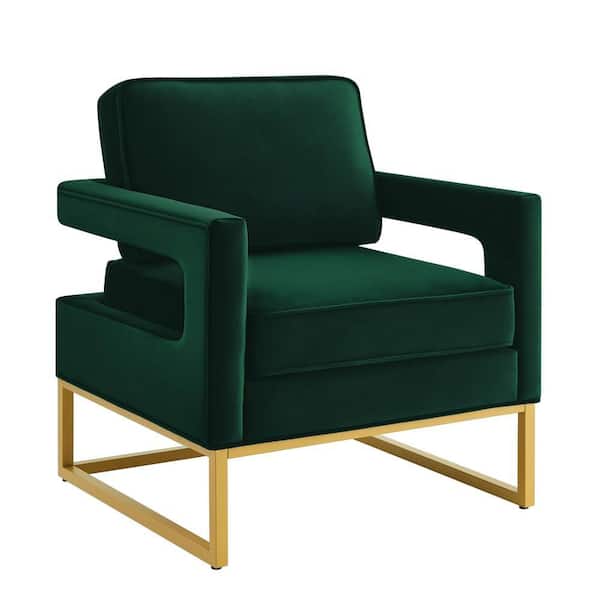 Masy Accent Armchair, Diamond Tufted Blush Pink Velvet, Gold Steel