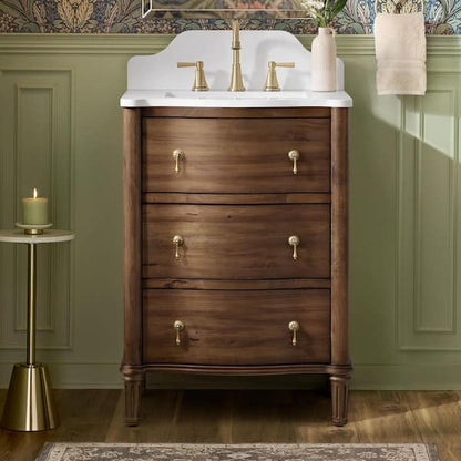 Shim 54 Inch Tall Dresser Chest with 5 Drawers, White, Cherry Brown Wood