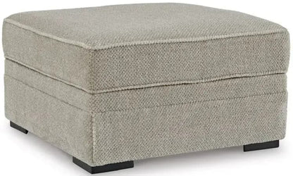 Alno Accent Ottoman, Square 38 Inch Beige Polyester, Hidden Storage