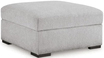 Gaby Low Profile Ottoman with Storage, Locking Wheels, Gray 37 Inch