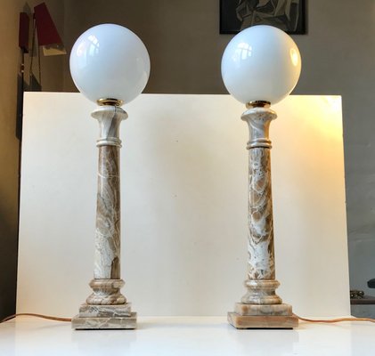 Marble Column Table Lamp