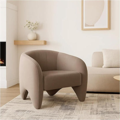 Lery Accent Chair, Green Winter Moss Performance Velvet, Curved Design