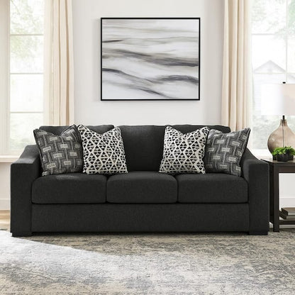 Wryen Accent Ottoman, Modern Plush Onyx Black Polyester, 44 Inch