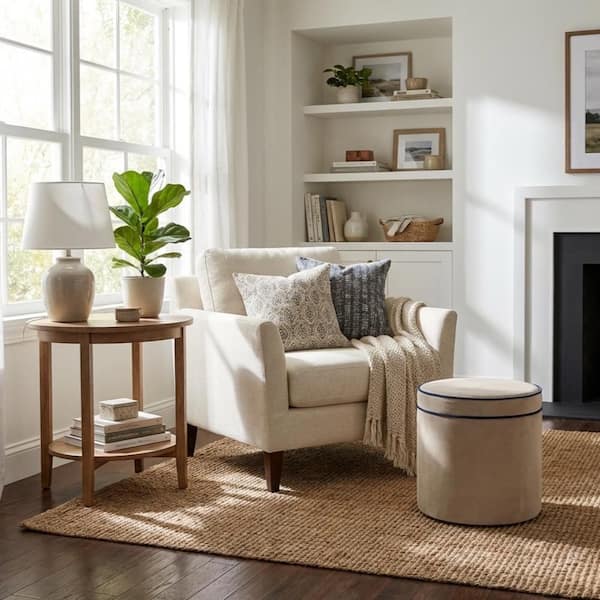 Ava Accent Storage Bench Ottoman with Navy Brown Velvet, 36 Inch