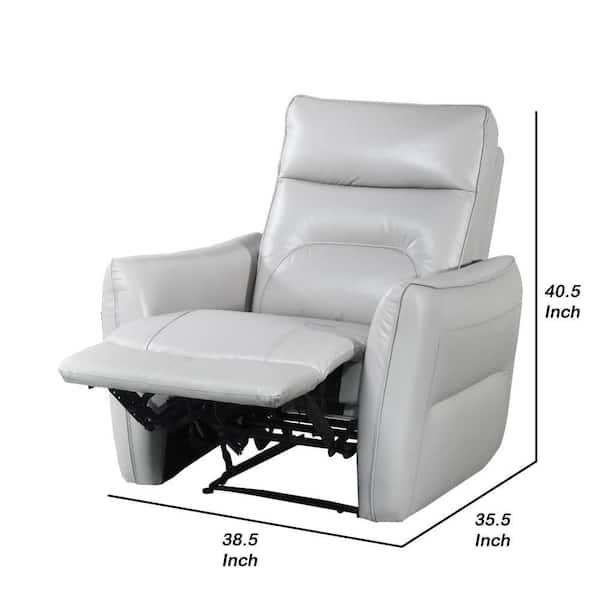 Teren Power Recliner Chair, Rich Taupe Leather Match, Foam