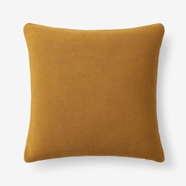 14 x 20 Lumbar Accent Throw Pillow, Ribbed Tan Brown Cotton, Polyfill