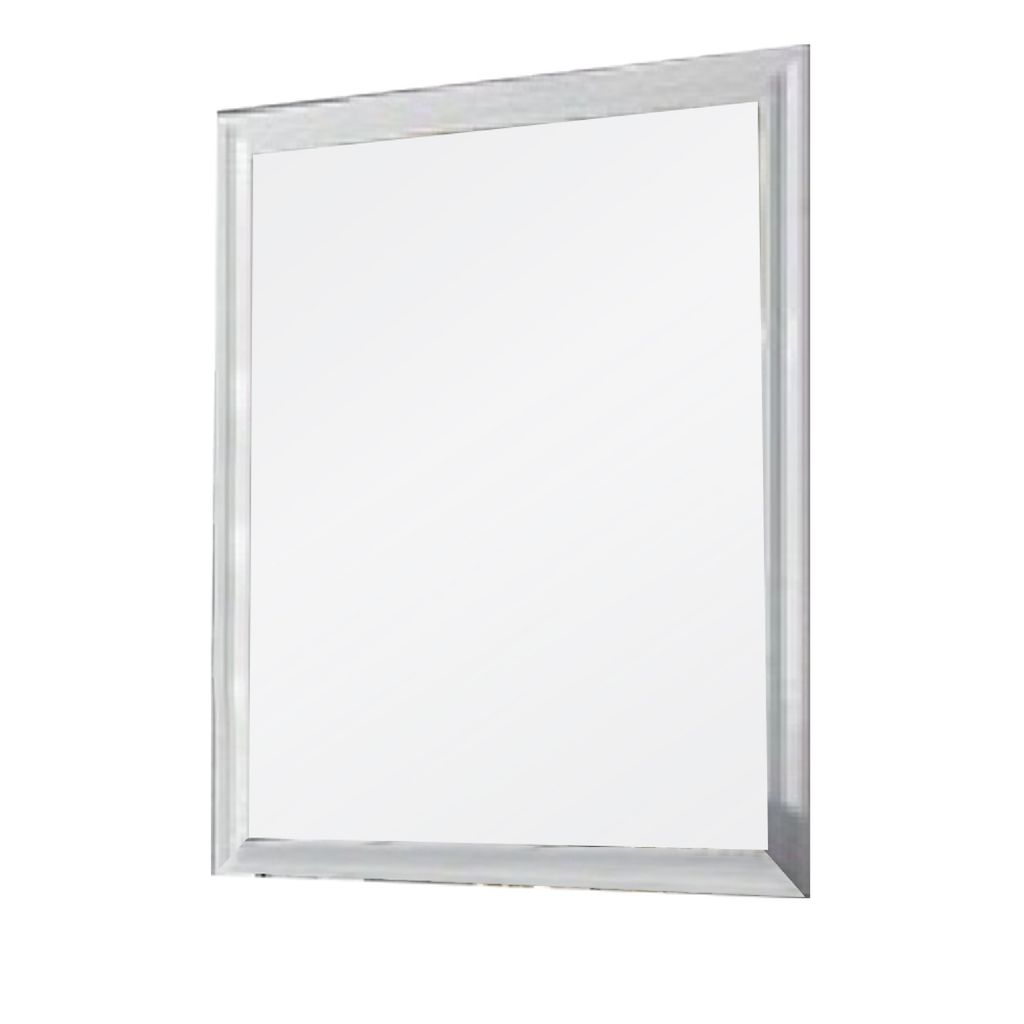 Tyra 39 Inch Wall Mirror, Rectangular Wood Frame, White