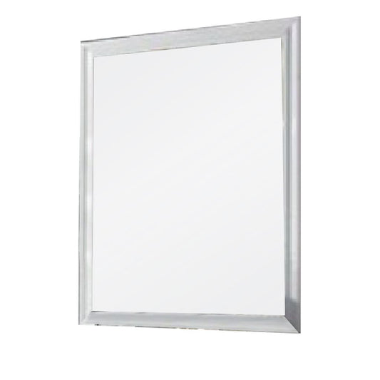 Tyra 39 Inch Wall Mirror, Rectangular Wood Frame, White