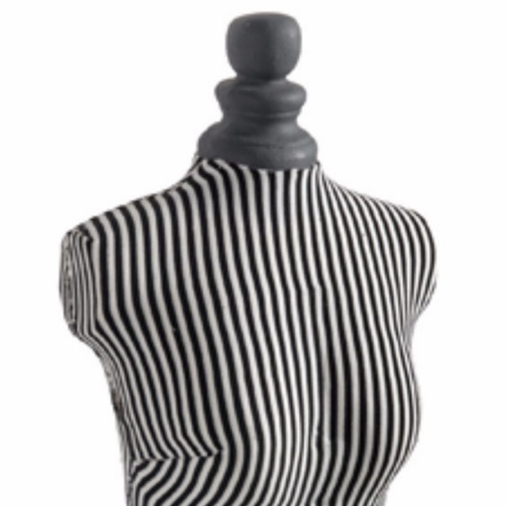 Fabric Wrapped Mannequin In Black and White - View 3