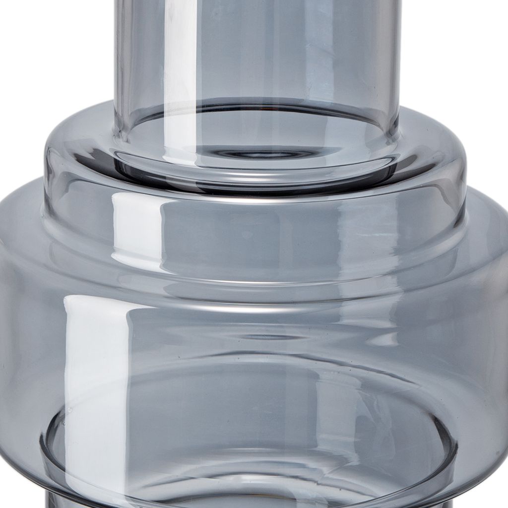 Alma 14 Inch Modern Vase, Geometric Design, Silver Luster Glass Frame - View 2