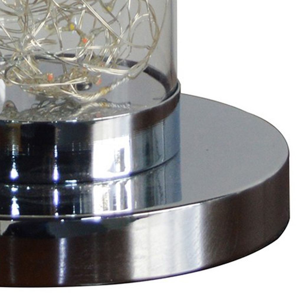 Column Table Lamp with Integrated Multicolored LED, Clear - View 3