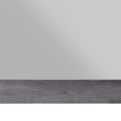 Traditional Wooden Wall Mirror with Rustic Style, Gray - View 5