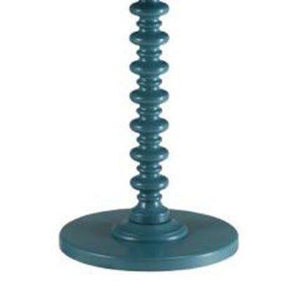 Astonishing Side Table With Round Top, Teal Blue - View 3