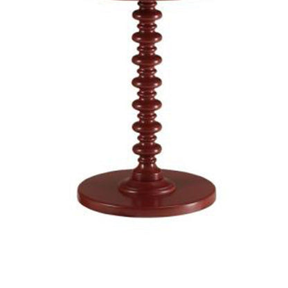 Astonishing Side Table With Round Top, Red - View 7