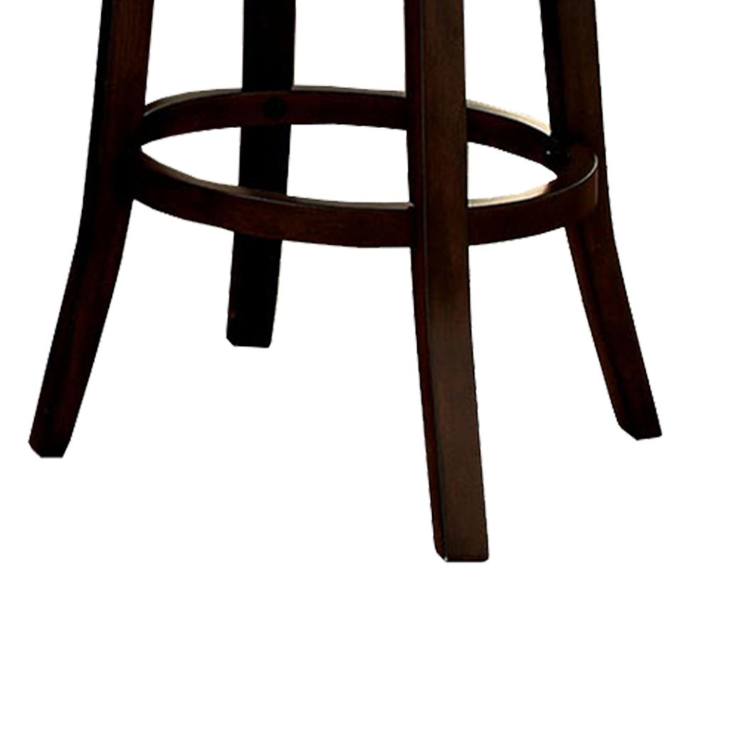 Swivel Barstool with Curved Open Low Back, Set of 2, Gray and Brown - View 5
