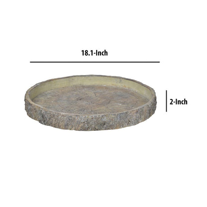 Decorative Cemented Log Plate with Distressed Details, Gray - View 6