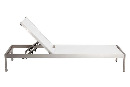 Anodized Aluminum Modern Patio Lounger In White - View 2
