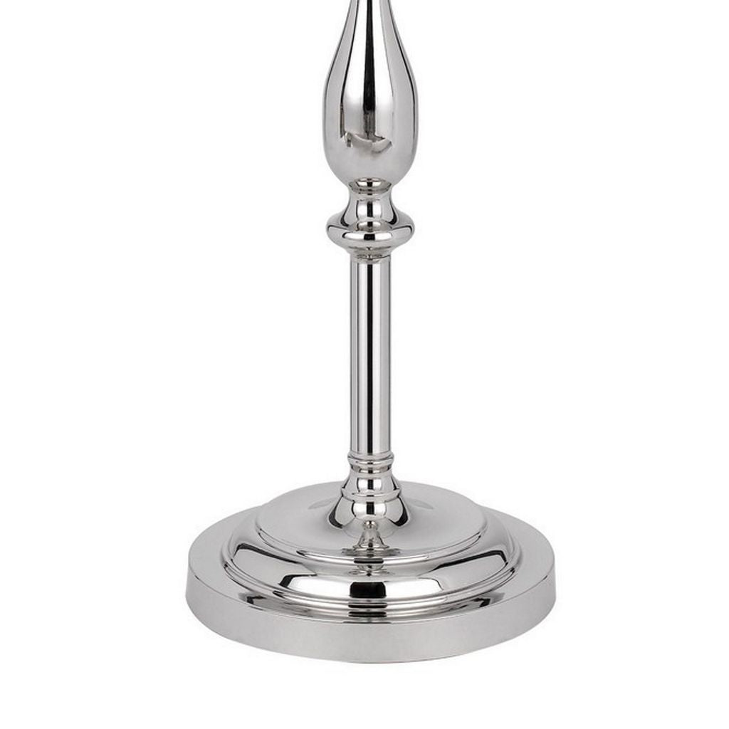 Ava 61 Inch Modern Floor Lamp, Glass Tray Table, 1 USB Port, Glossy, Chrome - View 4