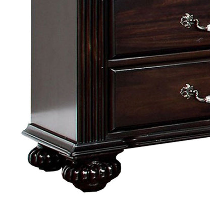 Syracuse Traditional Style Beautiful Nightstand, Dark Walnut - View 5