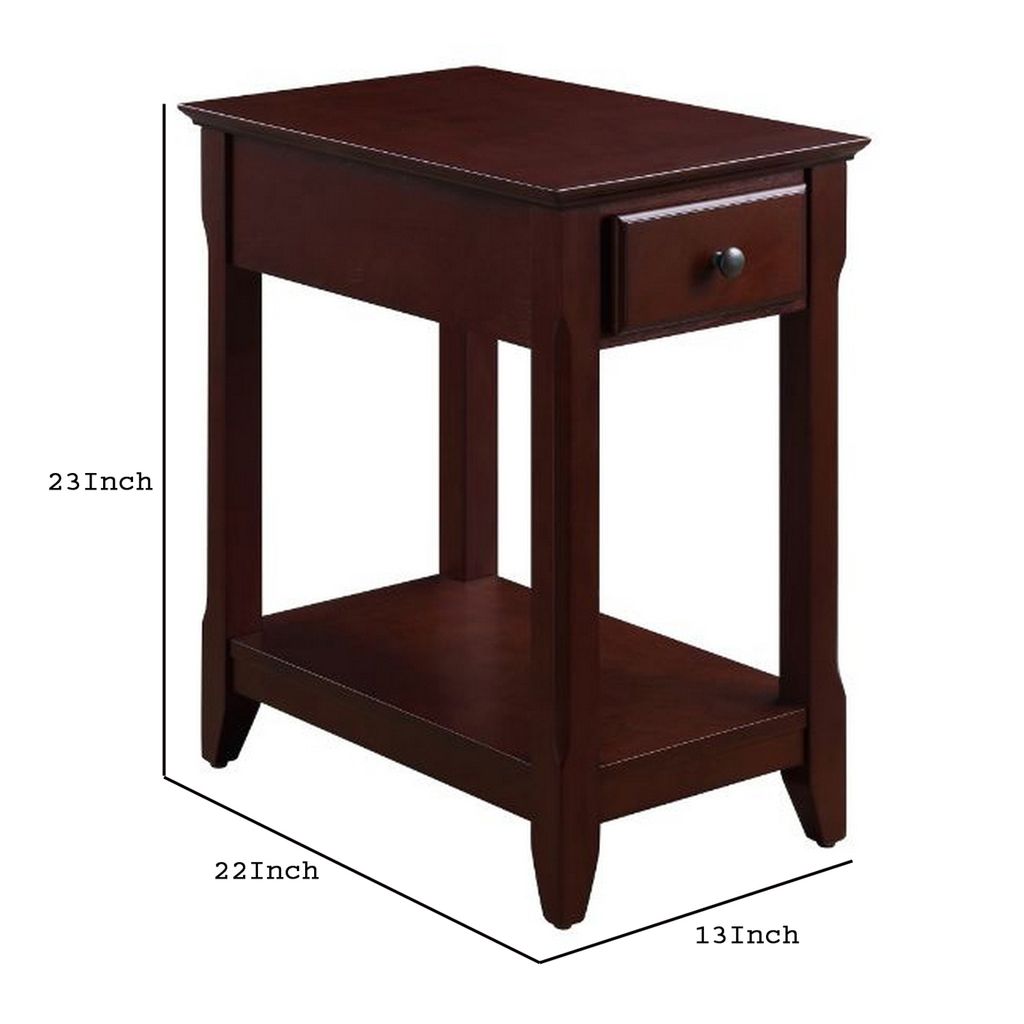 Accent Table with 1 Drawer and Bottom Shelf, Brown - View 6