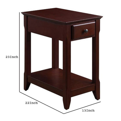 Accent Table with 1 Drawer and Bottom Shelf, Brown - View 6