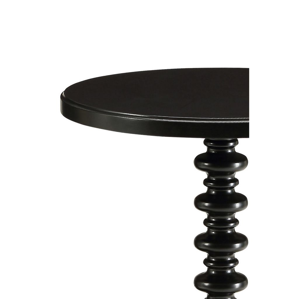 Astonishing Side Table With Round Top, Black - View 2