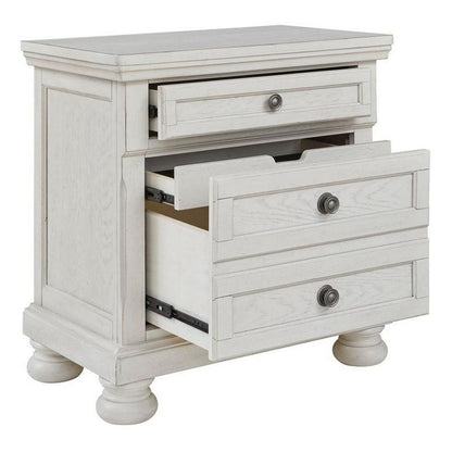 Julia 30 Inch Casual Nightstand, Wood, 2 Drawers, Pull Out Tray, White - View 3
