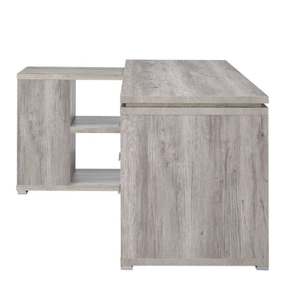Contemporary Style L Shaped Office Desk, Gray - View 5
