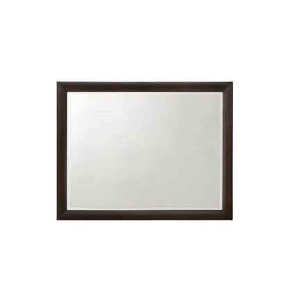 Wooden Rectangular Wall Mirror with Mounting Hardware, Brown - View 3