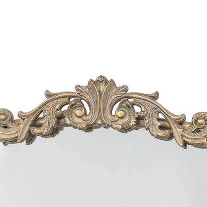 Kea 66 Inch Wall Mirror, Gold Curved Metal Frame, Ornate Baroque Design - View 4