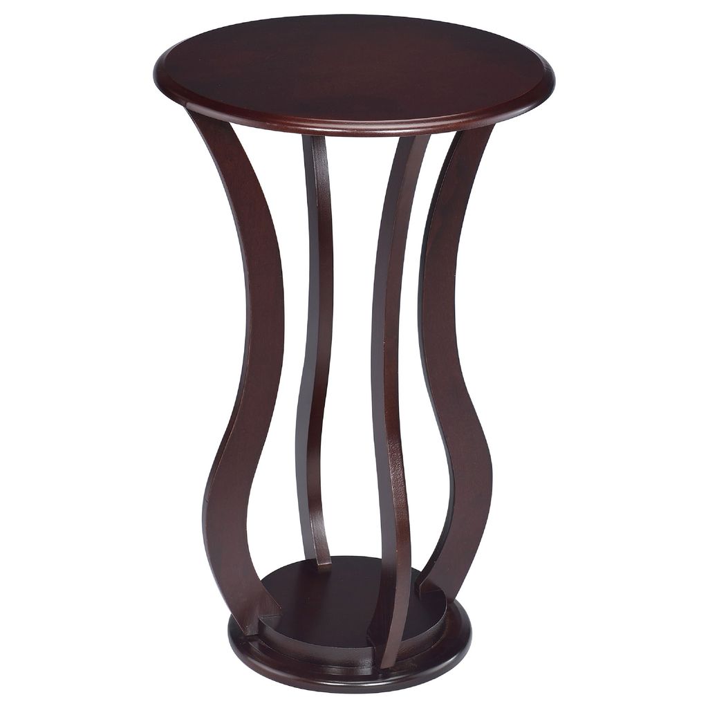 Contemporary Plant Stand With Bottom Storage Shelf, Brown - View 3