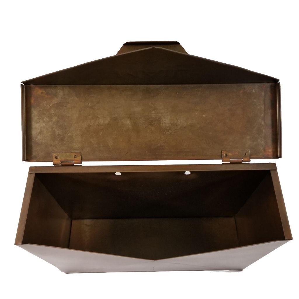 Envelope Shaped Wall Mount Metal Mail Box, Copper - View 4