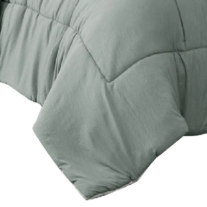 Alice 8 Piece King Comforter Set, Reversible, Soft Sage By The Urban Port - View 4