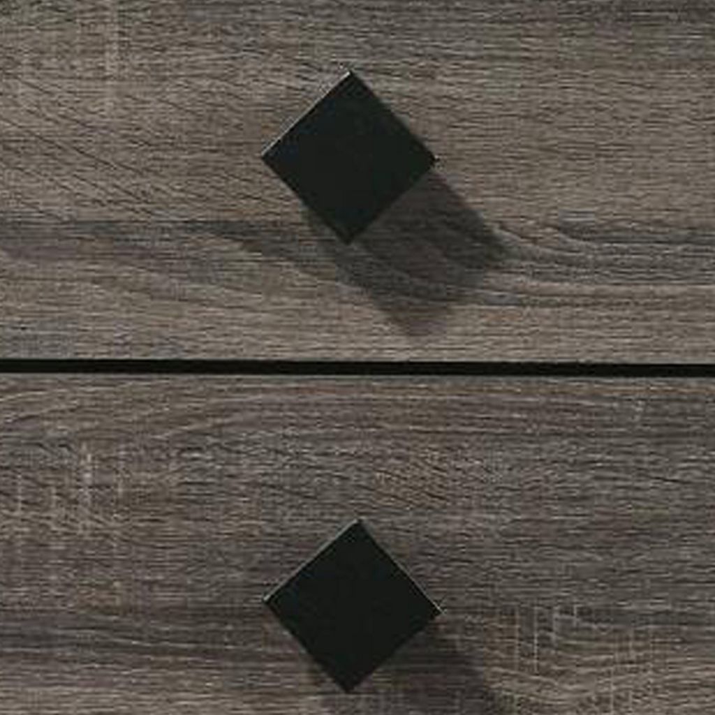 2 Drawer Wooden Nightstand with Grains and Angled Legs, Gray - View 5