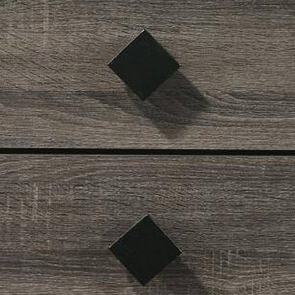 2 Drawer Wooden Nightstand with Grains and Angled Legs, Gray - View 5