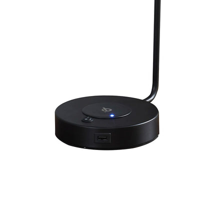 15 Inch Metal Table Lamp, Adjustable Shade, Wireless Charging, Black - View 4