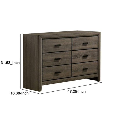 Dresser with Black Rectangular Pulls, Gray - View 6