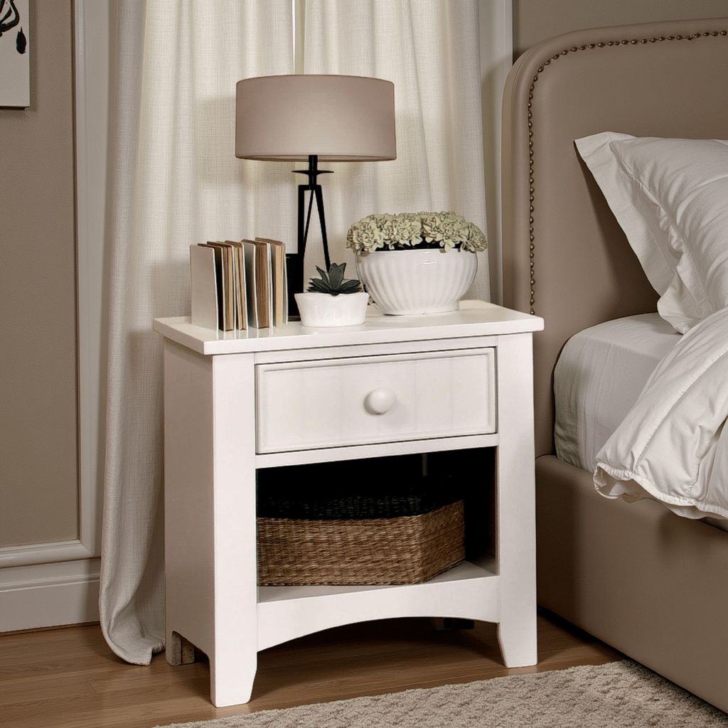 Omnus Wood Night Stand, White Finish - View 7