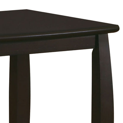 Contemporary Style Solid Wood End Table With Slightly Rounded Shape, Dark Brown - View 3