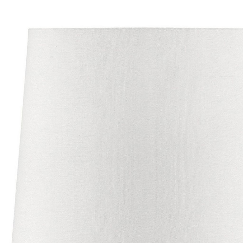 Table Lamp with Teardrop Metal Base and Fabric Shade, White - View 4